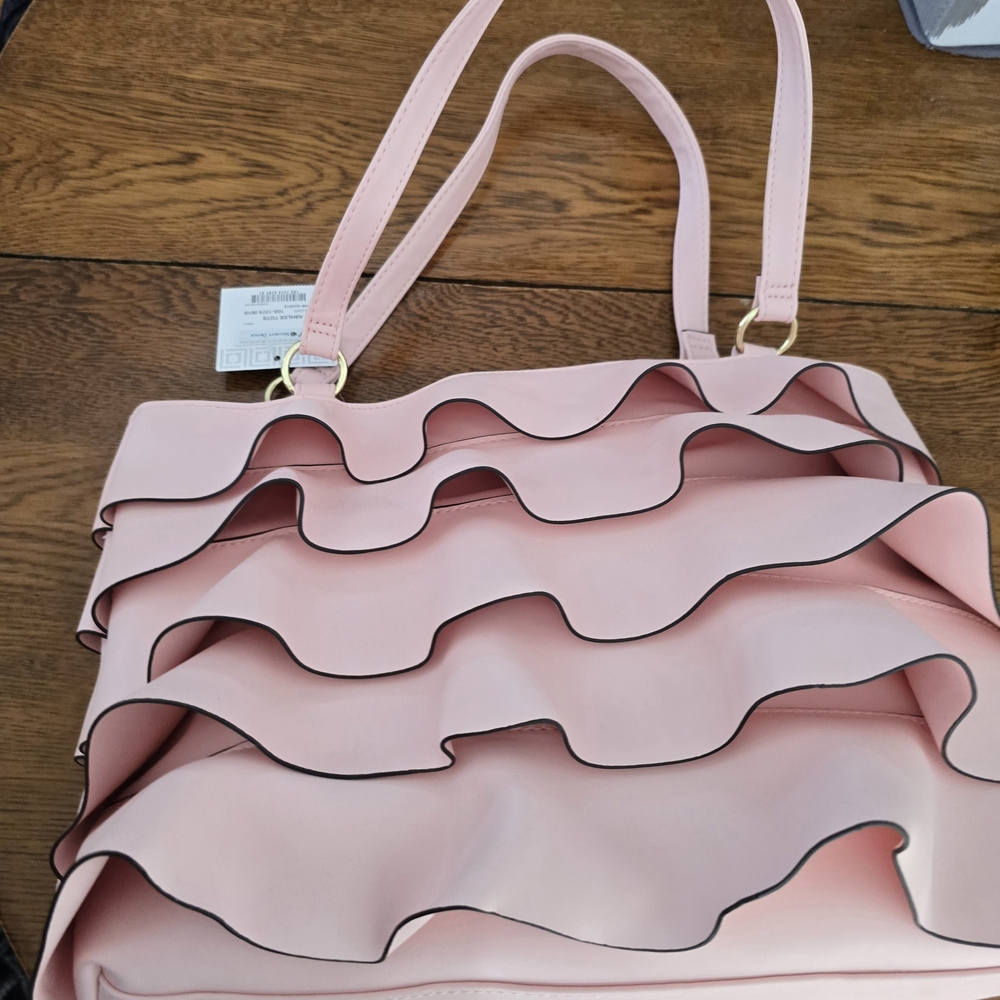 Liz Claiborne Pink Ruffled Shoulder Bag